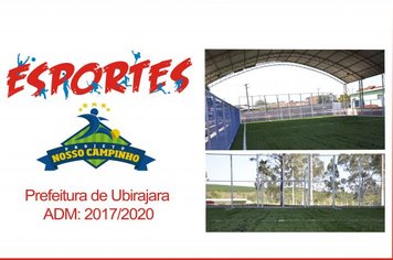1º Quadra de Futebol Society de Ubirajara ganha alambrados e gramado
